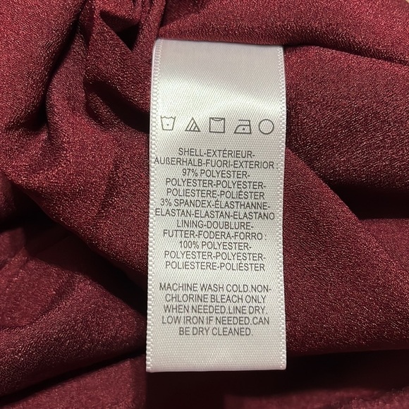 Dress The Population Fernanda Strapless Evening Gown Burgundy Large - Picture 9 of 10